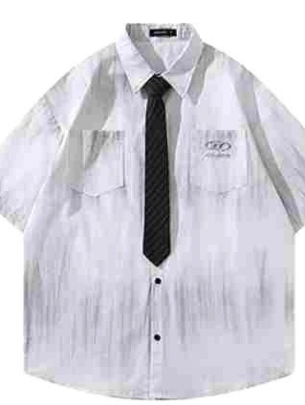 White Preppy Short Sleeve Shirt